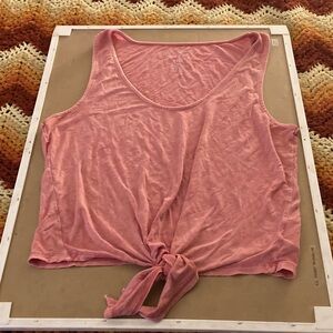 American Eagle Outfitters Soft Pink Tie-Front Tank